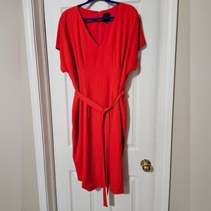 Vibrant Orange Midi Dress